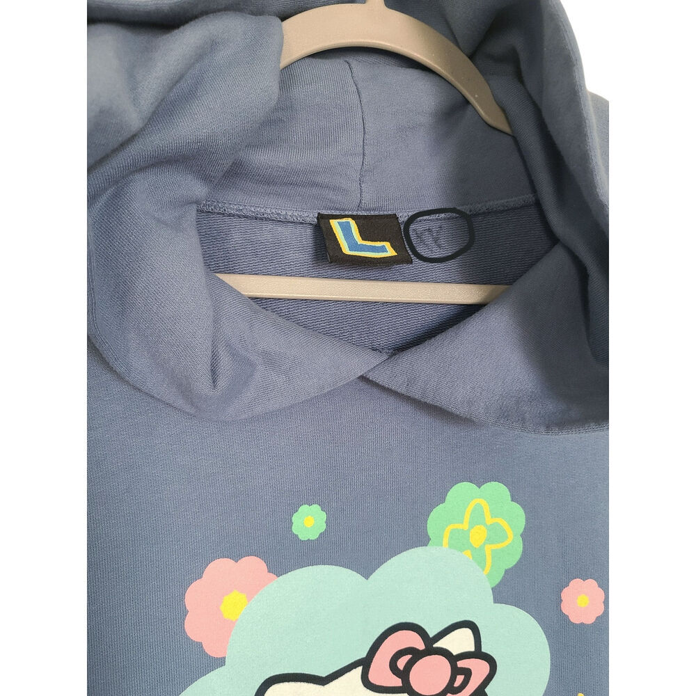 Mega Yacht Hello Kitty Blue Graphic Logo Hoodie Size L - Picture 4 of 8
